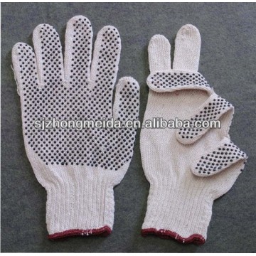 cotton gloves knitted string pvc dotted