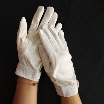White Deluxe Beaded Grip Sure-Gloves With Velcro Closure
