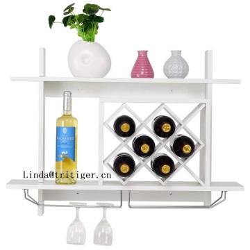 Wholesale cheap price wall mounted wooden display bottle wine rack for home decoration