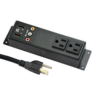 US Dual Power Outlets With Audio&Video Ports