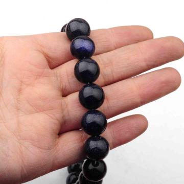 14MM Loose natural Blue Goldstone Crystal Round Beads for Making jewelry