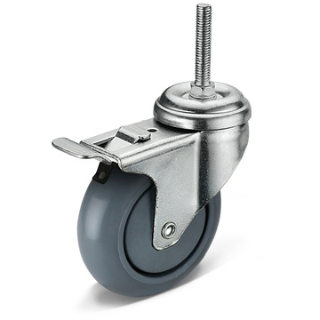 12 Series PU Screw Movable Double Brake Casters
