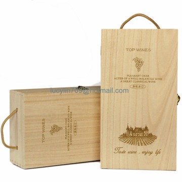 Retro Double Bottle Wooden Wine Packaging Box Whisky Grape Bottle Wood Box Gift