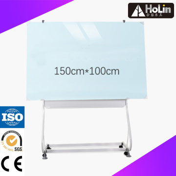 Mobile Magnetic Glass White Board with Steel Frame