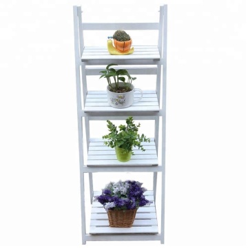 4 Tier Flower Stand, Wooden Plant and  Flower Shelf Ladder, Garden Home Balcony Outdoor Display