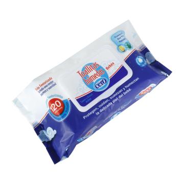 Flushable Wet Antibacterial Baby Tissue Cleaning Wipes