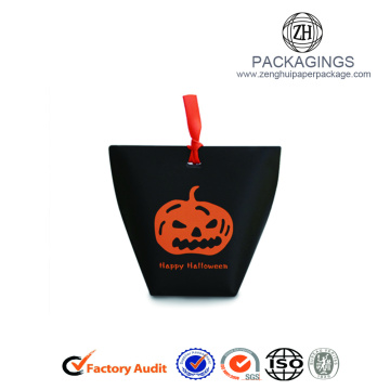 Halloween paper gift box with pumpkin logo
