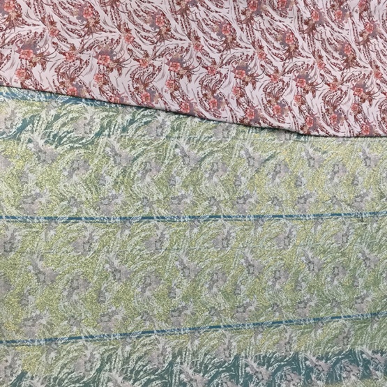 Green Knit jacquard Textile Polyester Fabric