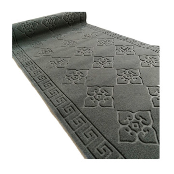 Custom pattern embossed polyester foot cleaning mat