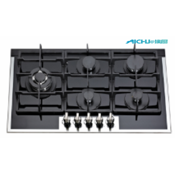 5 Rings Built In Tempered Glass Gas Hob