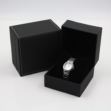 Fancy black leather watch box