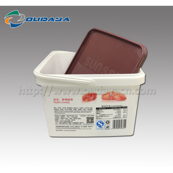 IML Customized Logo Printing Biscuit Box with Handle