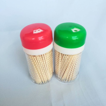 High Quality Hygienic Bamboo Toothpick Colorful Lid