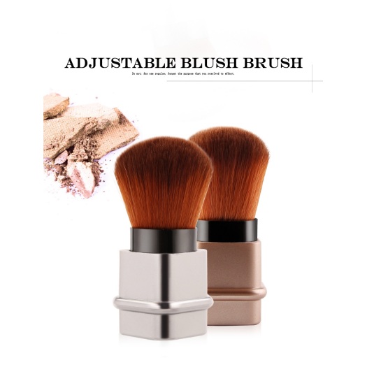 Travel Silver Gold Adjustable Blush Makeup Brushes