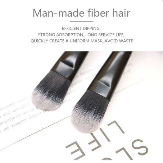 Single Black Wood Handle Synthetic Hair Makeup Brush