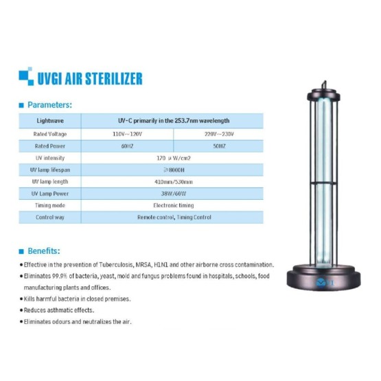 uv Photooxidation lamp for air purify