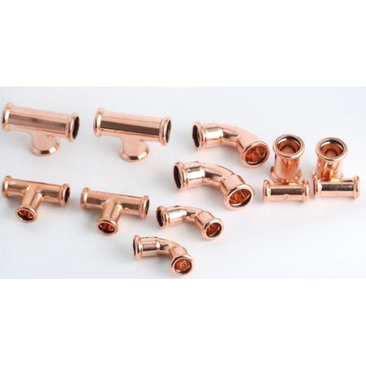 Copper M-profile press fitting 90 elbow