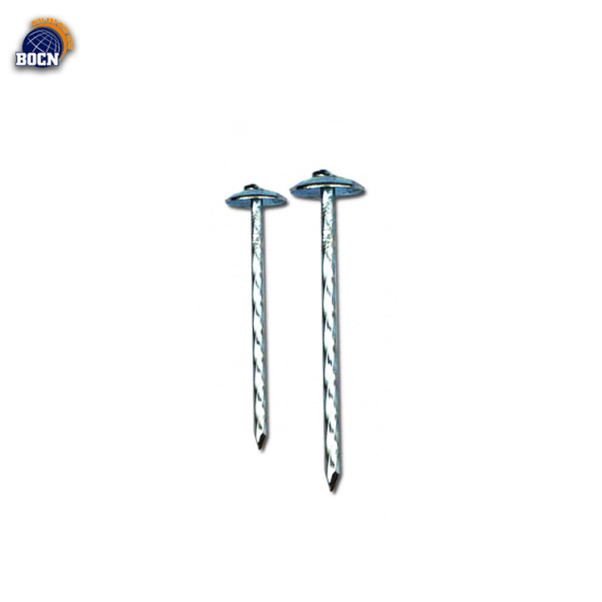 Umbrella head ring shank roof nail