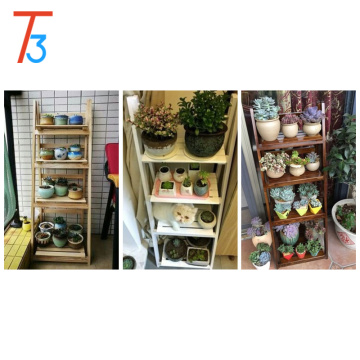 wooden shelves storage rack home decoration for plants
