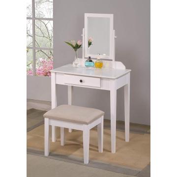 Table White Finish bathroom makeup vanity