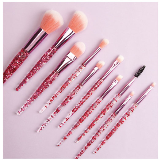 Crystal Rhinestone Makeup Brush Set Professional  Kit