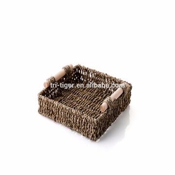 Weaving Storage Basket Fruit Rattan Storage Box For Cosmetics tea picnic basket organizer Handiwork