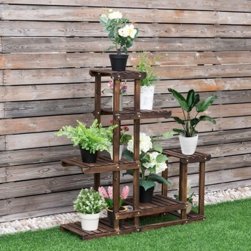Wood Multi shelves Flower Rack Plant Stand
