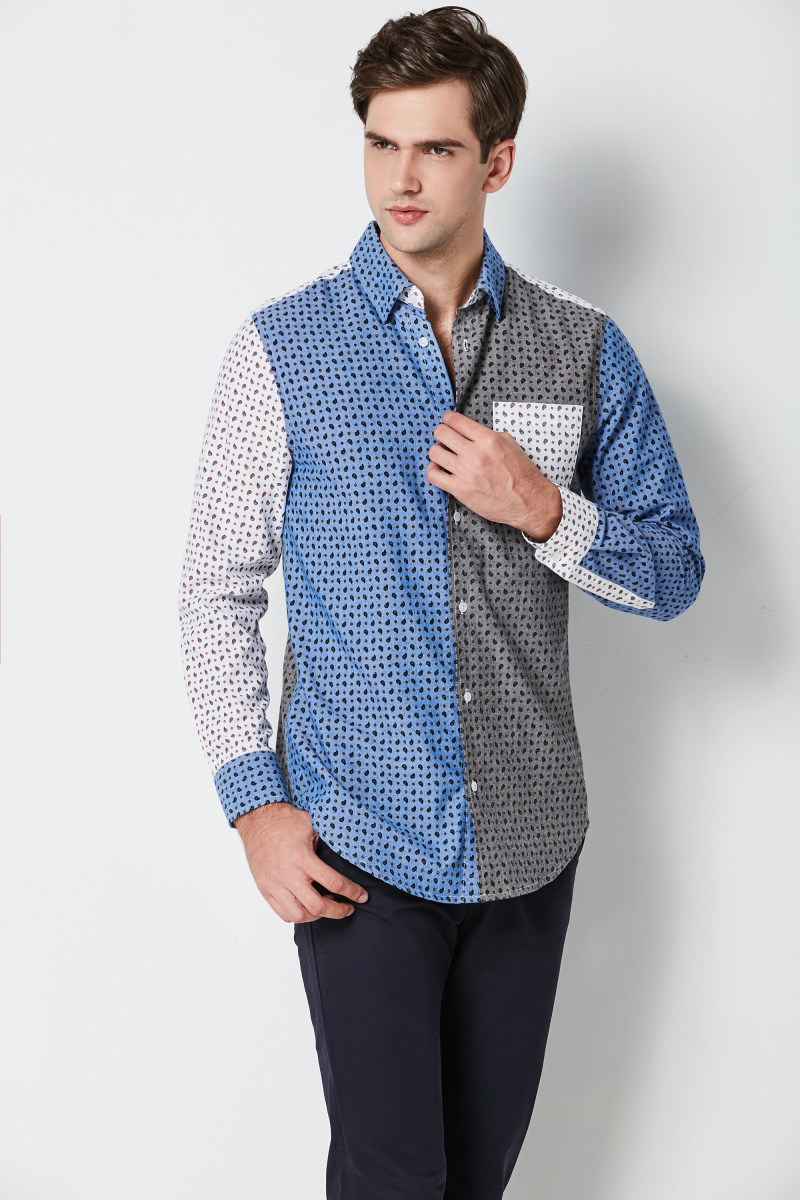 fashion contrast mens shirts