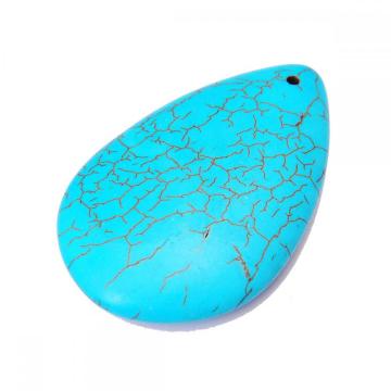 Turquoise Waterdrop Semi Precious Stone Jewelry Pendant 55x35MM