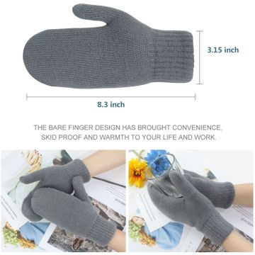 Digitek Women Thicken Knitted Mittens Outdoor Gloves