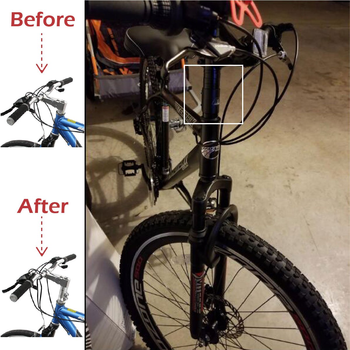 MTB Bicycle Fork Stem Extender Handlebar Riser