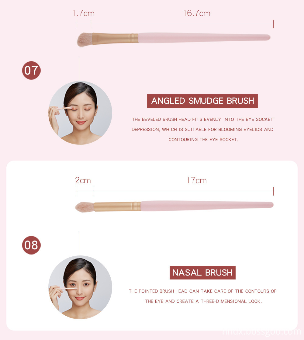 Pink Makeup Brushes Set