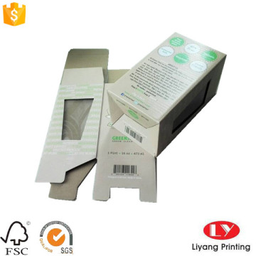 Corrugated cosmetic packaging box with clear window