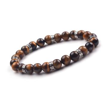 Natural Tiger Eye Stone 8mm Beads Jewelry Pray Bracelet For Men Accessories