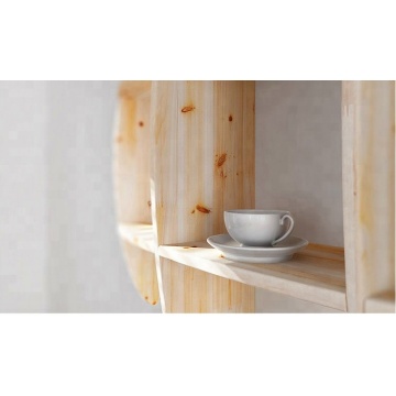 New design wood morden curved wall shelves