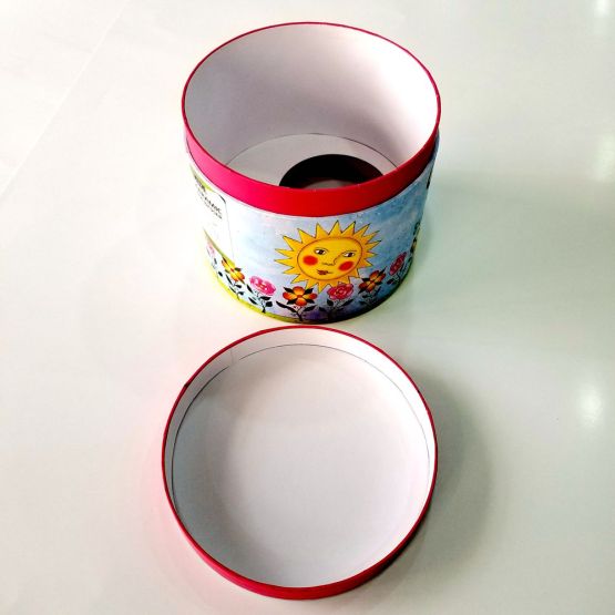 Custom hot high quality pattern paper round box