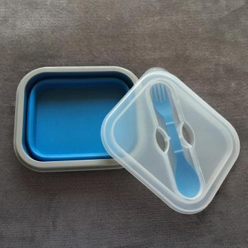 Portable silicone  collapsible bento box food container