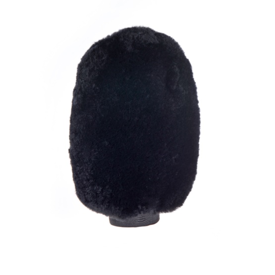 Classic Black Sheepskin Horse Grooming Glove