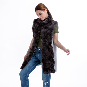 Fashionable fur and cashmere vest
