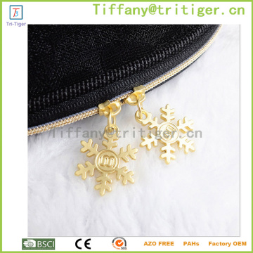 high quality gold zipper black lace shell makeup bag