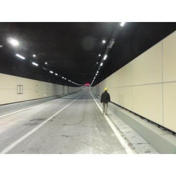 matt yellow tunnel fire resistant wall panelling