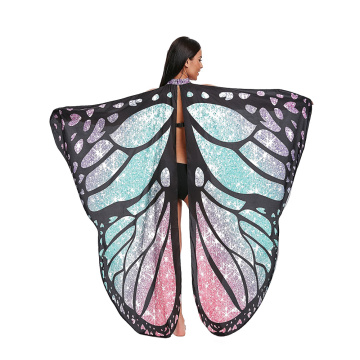 Butterfly Wings Shawl Fairy Soft Fabric for Women Ladies Party Nymph Costume Accessory
