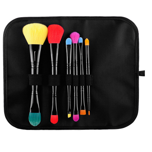 Double head travel makeup brushes set