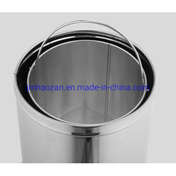 High Quality Stainless Steel Trash Bin with Funnel Lid, Dustbin