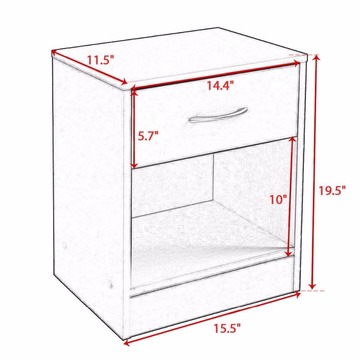 Bedroom Wood Organizer Cabinet Drawer Storage Bedside Table Night Stand