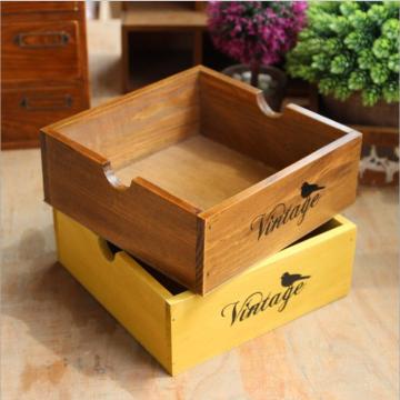 Living room Vintage style wooden makeup storage box for sundries