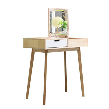 Large-capacity detachable drawer clamshell mirror dressing table
