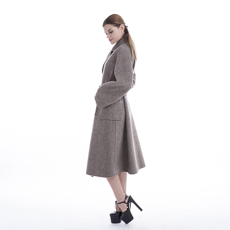 Ladies wear belted cashmere coats