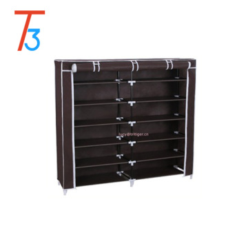 7 Tiers Shoe Rack Closet with Fabric Cover Portable Shoe Storage Organizer Cabinet Dark Brown