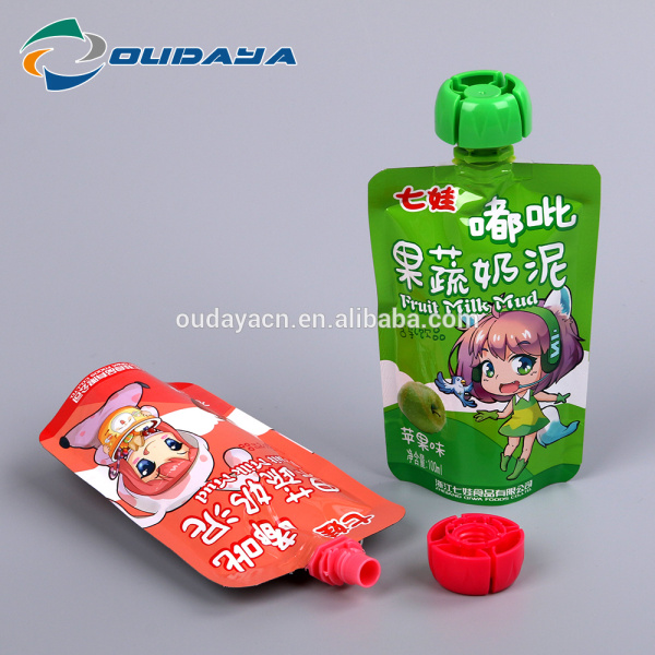 Plastic Standup Pouch with Spout Packing Fruit Milk